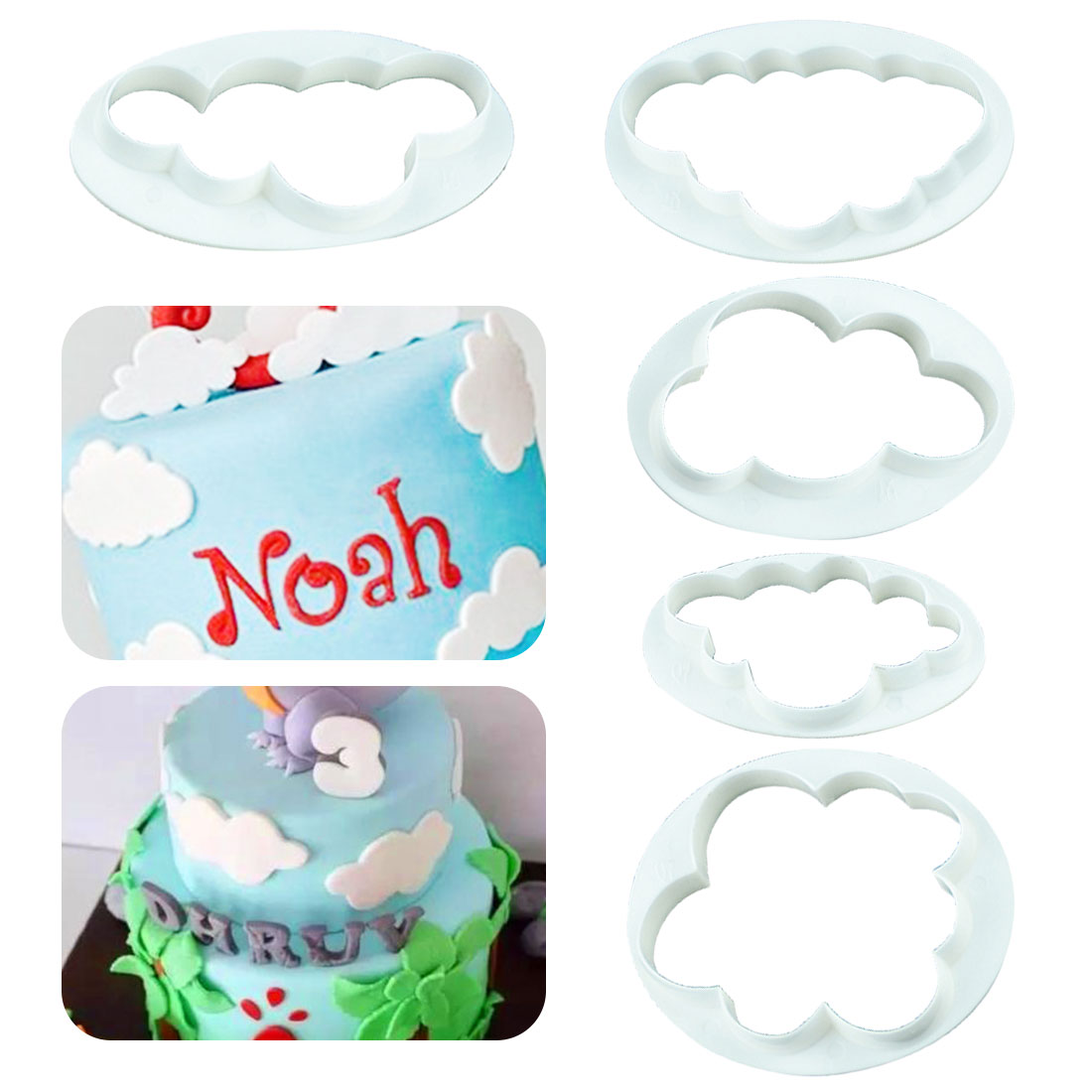 5PCS/Set Cloud Shape Fondant Cookie Cutter Biscuit Mold for Cake Decorating 